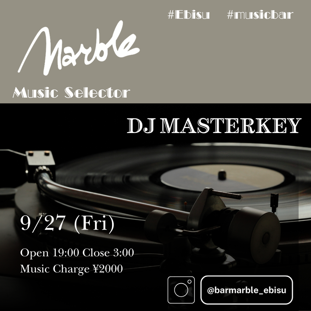 9/27 (Fri) DJ MASTERKEY